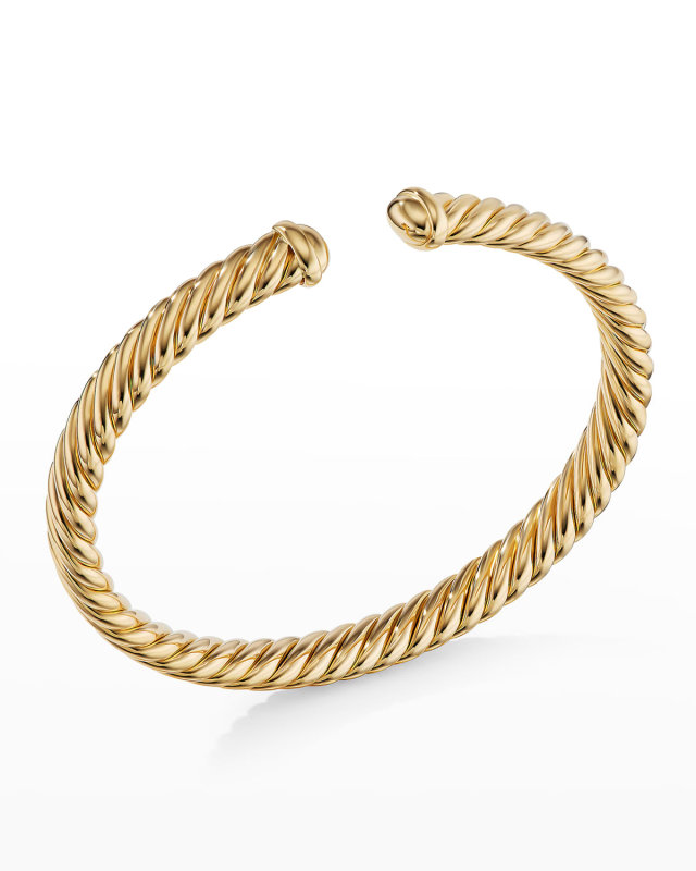 7mm Cablespira Oval Bracelet in 18k Gold, Size L